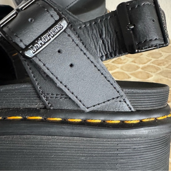 Dr Martens Black Voss Quad Platform Hydro Leather Sandals size 7 - Picture 7 of 10